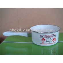 enamel milk pot with plastic handle